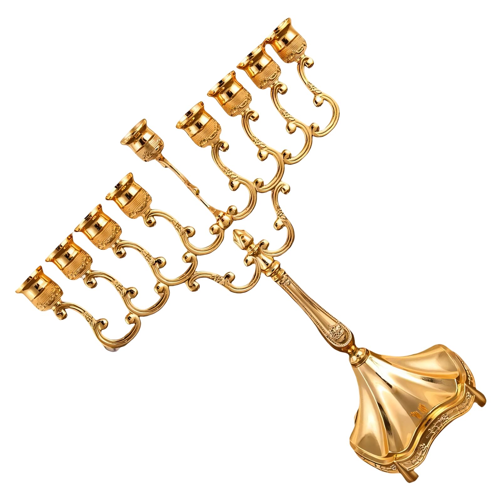 HZBB Classical Hanukkah Menorahs Holders Metal Candleholder 9 Branch Candelabra for Table Centerpieces Hanukkah Candleholder Stand