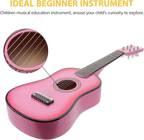 Miniatura 3 de EXCEART Guitarra acústica de 23 pulgadas, 6 cuerdas, guitarra acústica folclórica para principiantes, adultos, adolescentes, instrumento musical