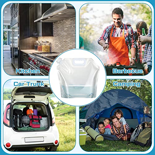 Didaey 2.6 Gallon Collapsible Water Container Bag, 30 Pack Bpa-Free Clear Plastic Storage Jug Folding Water Bag Bulk For Camping, Hiking, Emergency Water Storage Large Canteens Jug Bag #TOP5