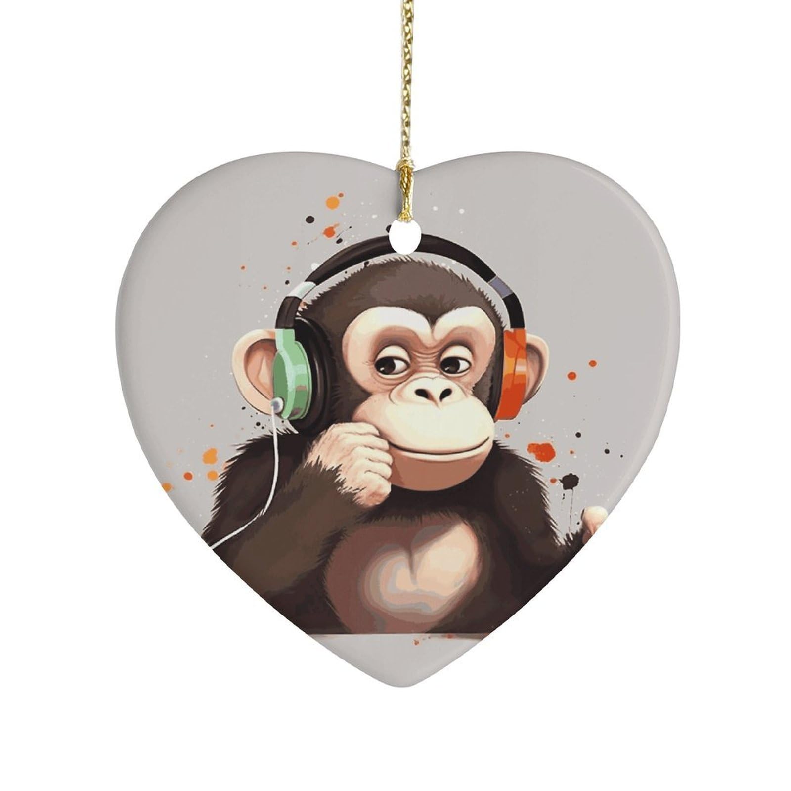 Fekiloot Style Music Monkey Ceramic Ornament Home Decor Keepsake