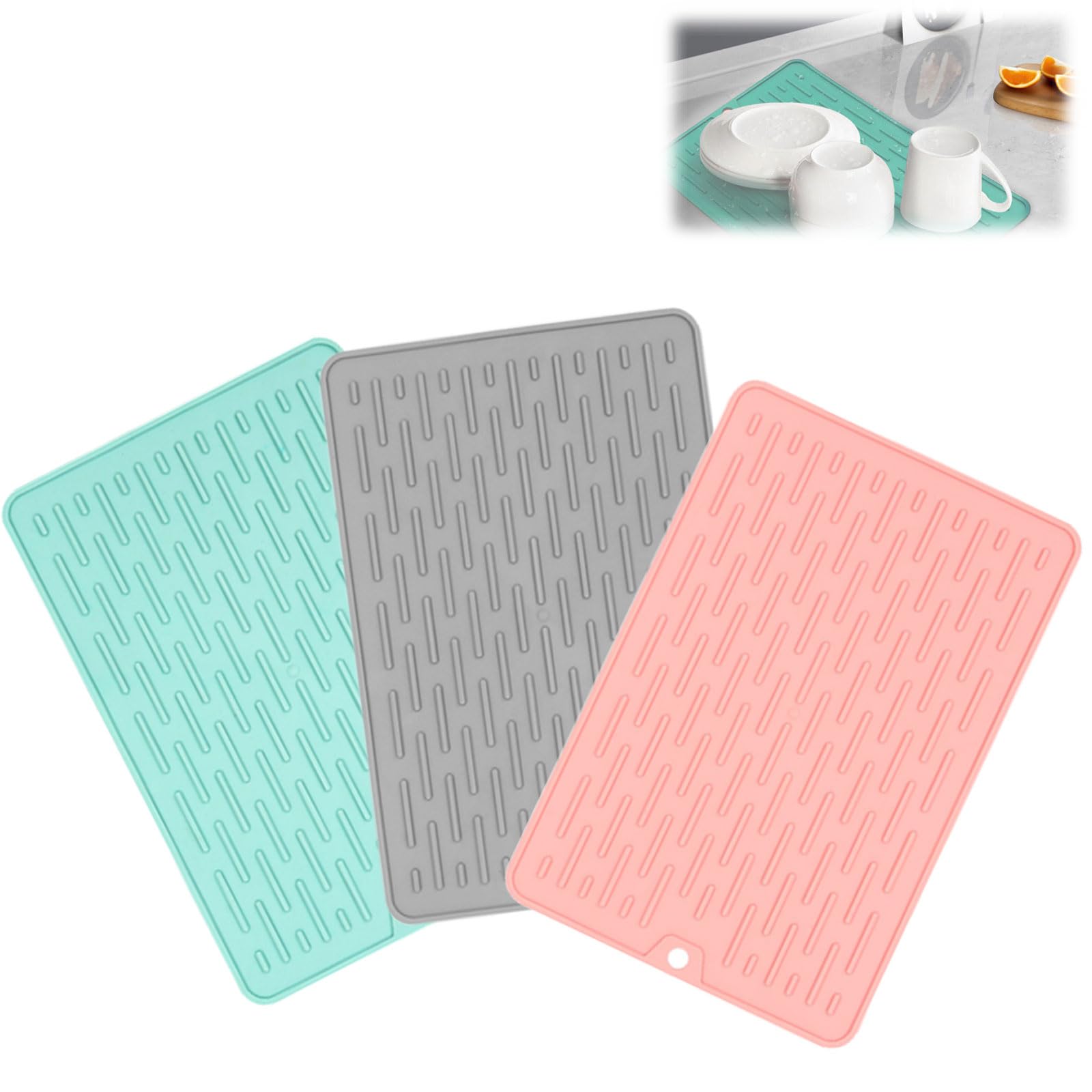 2 Pezzi Confezioni Di Tappetino Lavello Cucina, Tappetino Per Lavello, 40 X 30 Cm Tappetini - Foto 6