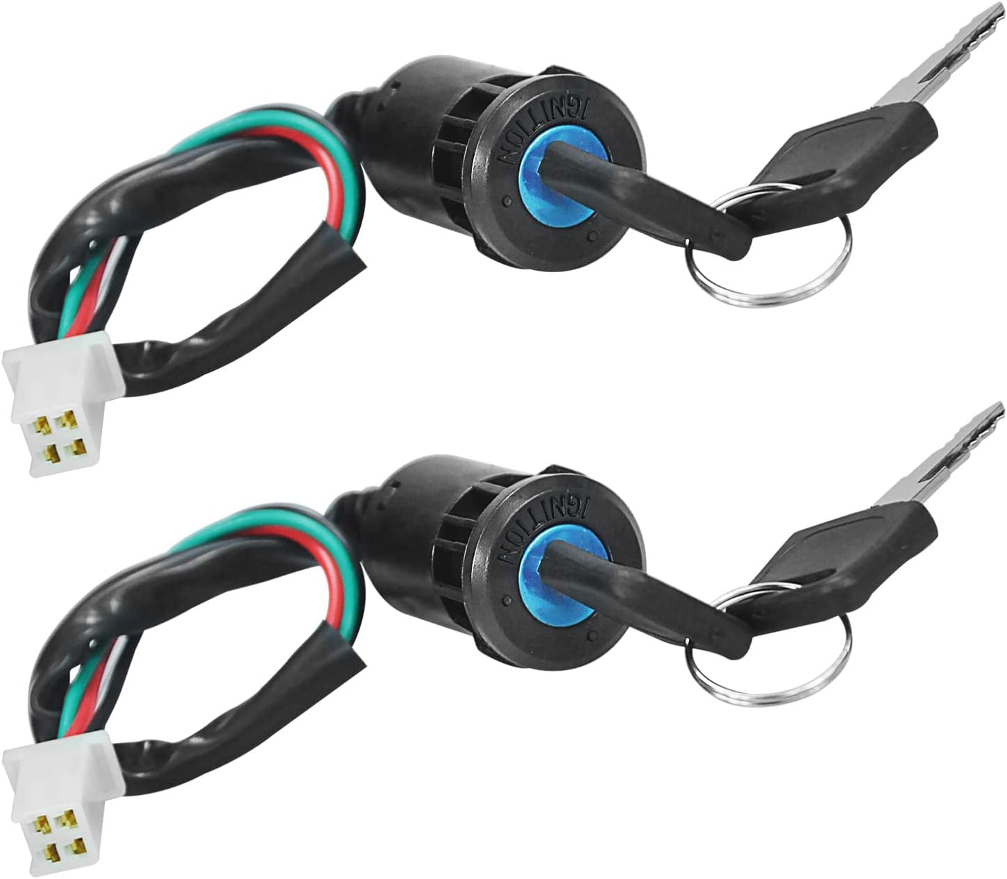 Ignition Starter On Off Switch Key for 50cc 90cc 110cc 125cc TaoTao Coolster Sunl Baja Roketa Apollo Chinese ATV Dirt Pit Bike Quad Go Kart Moped Scooter Mini Bike Hawk 110 4 Wheeler 4 Pin