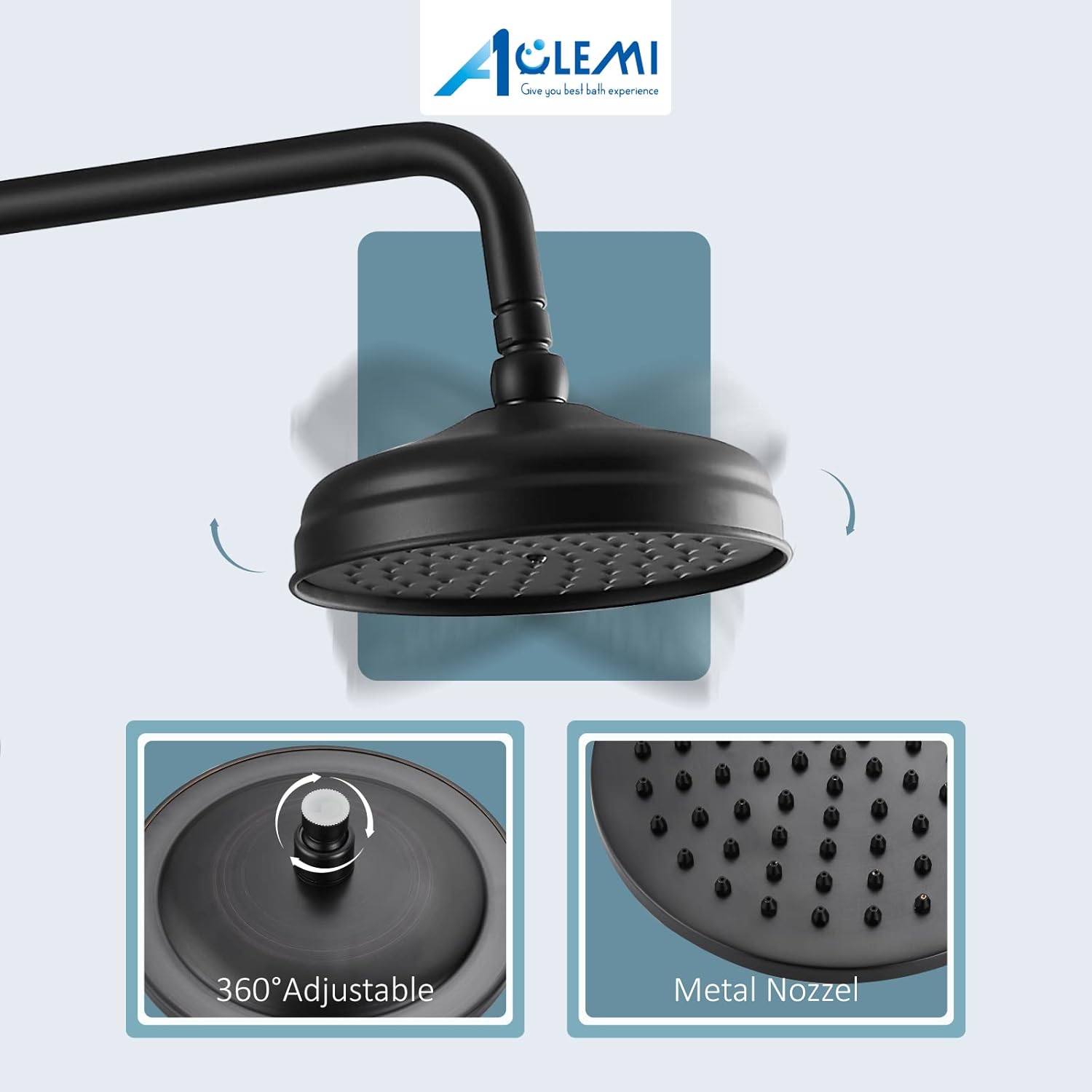 Aolemi Oil Rubbed Bronze Shower Faucet Set with Hand Sprayer Matching Wall Mount Oil Rubbed Bronze Bathtub Faucet Double Cross Handles