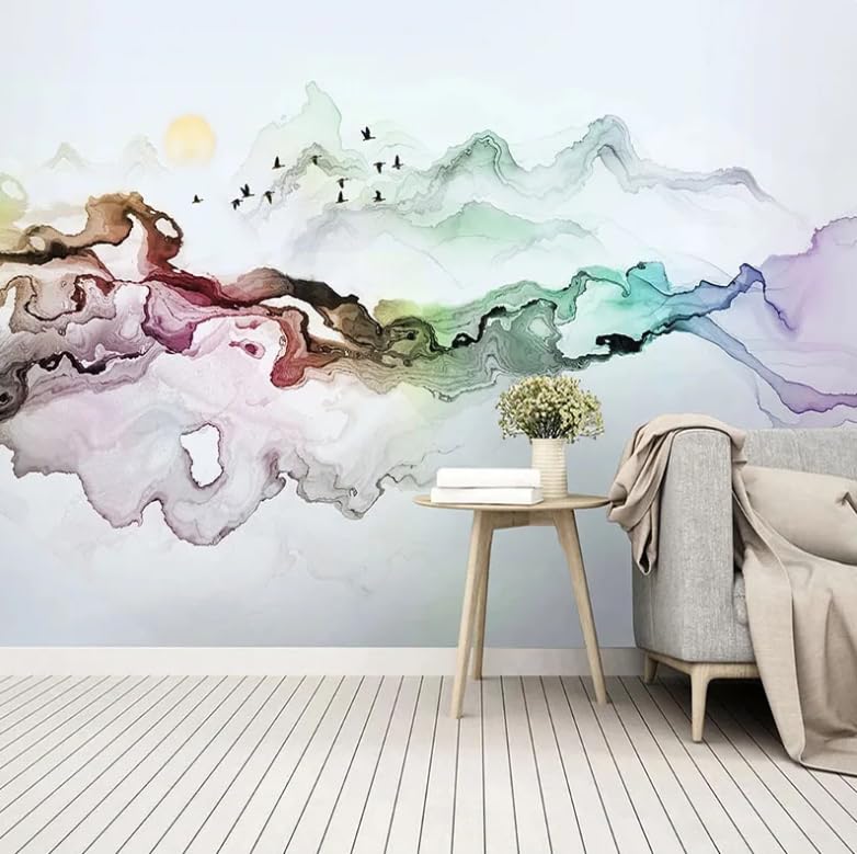 Papier peint chinois 3D 200x140 cm pour salon - 3
