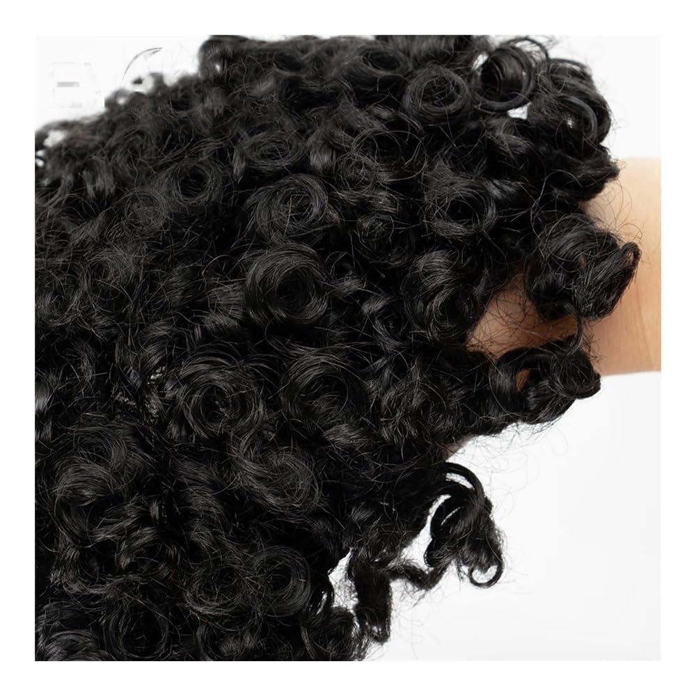 Balding wig Toupee for Man Human Hair Replacement Systems Curl Texture Men Hairpiece Injection Skin Base PU Mens Wig Hair Prosthesis Wig Caps(Medium Light Brown)