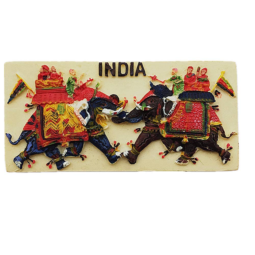 Indian Traditional Elephant War India Fridge Magnet Souvenir Gift Collection,Home & kitchen Decoration Magnetic Sticker India Refrigerator Magnet