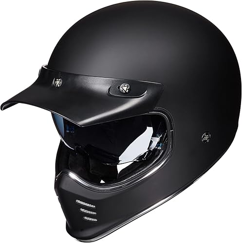 ILM Casco de motocicleta de cara completa vintage para adultos y hombres, compatible con ciclomotor, ATV, Cruiser, scooter, DOT ECE, modelo Z502