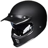 Vintage Full Face Motorcycle Helmets for Adults Men Inner Visor Compatible for Moped ATV Cruiser Scooter DOT ECE Model Z502(Matte Black, L)