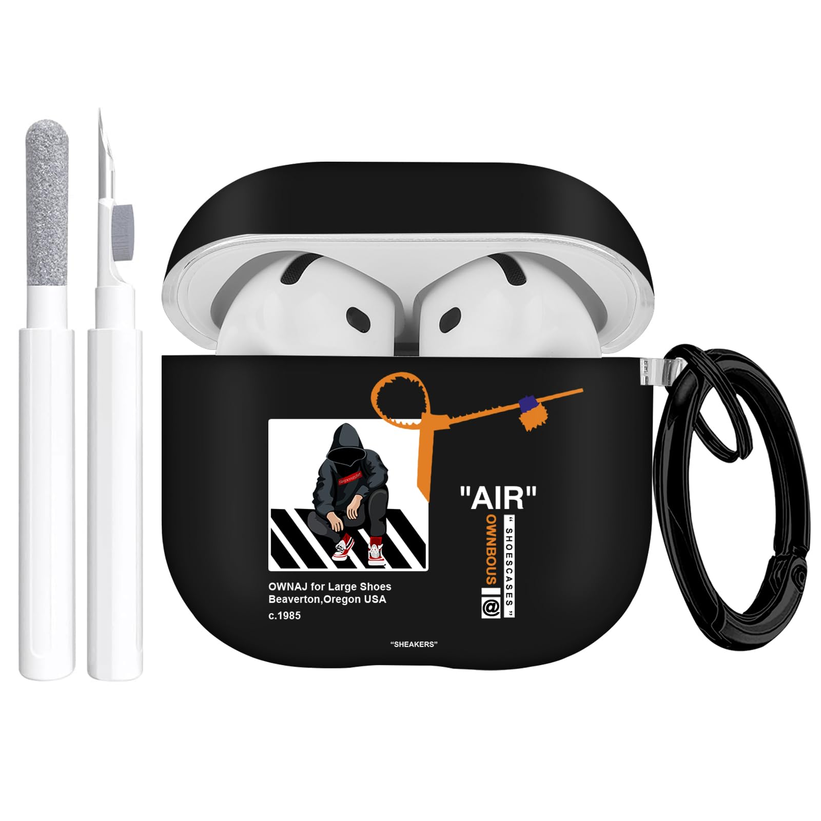 Gedicht for Apple Airpods 4th Generation Case Cover(2024), Protective TPU Soft Cases Cover Rugged for Airpods 4th Generation Case with Cleaner Kit &