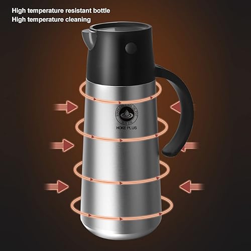 Miniatura 9 de Zerodis Recipiente de aceite de acero inoxidable Olla Dispensador de aceite de oliva Botella dispensadora de aceite ligera con tapa automática de