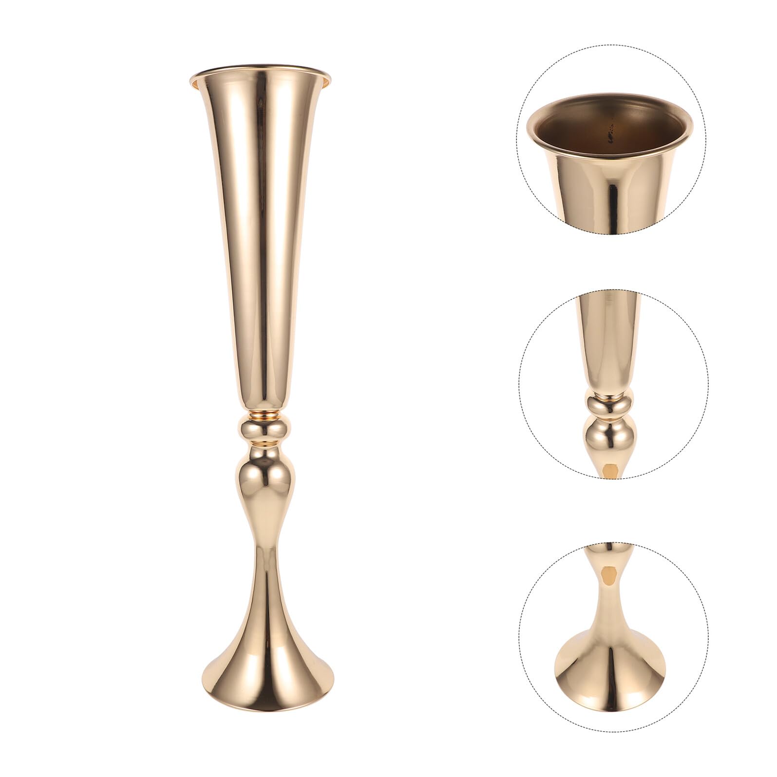VANZACK Vaso come Centrotavola per Matrimoni Resistente e Multiuso in Metallo Oro Semplice e Moderno e Decorazioni da Tavolo Eleganti