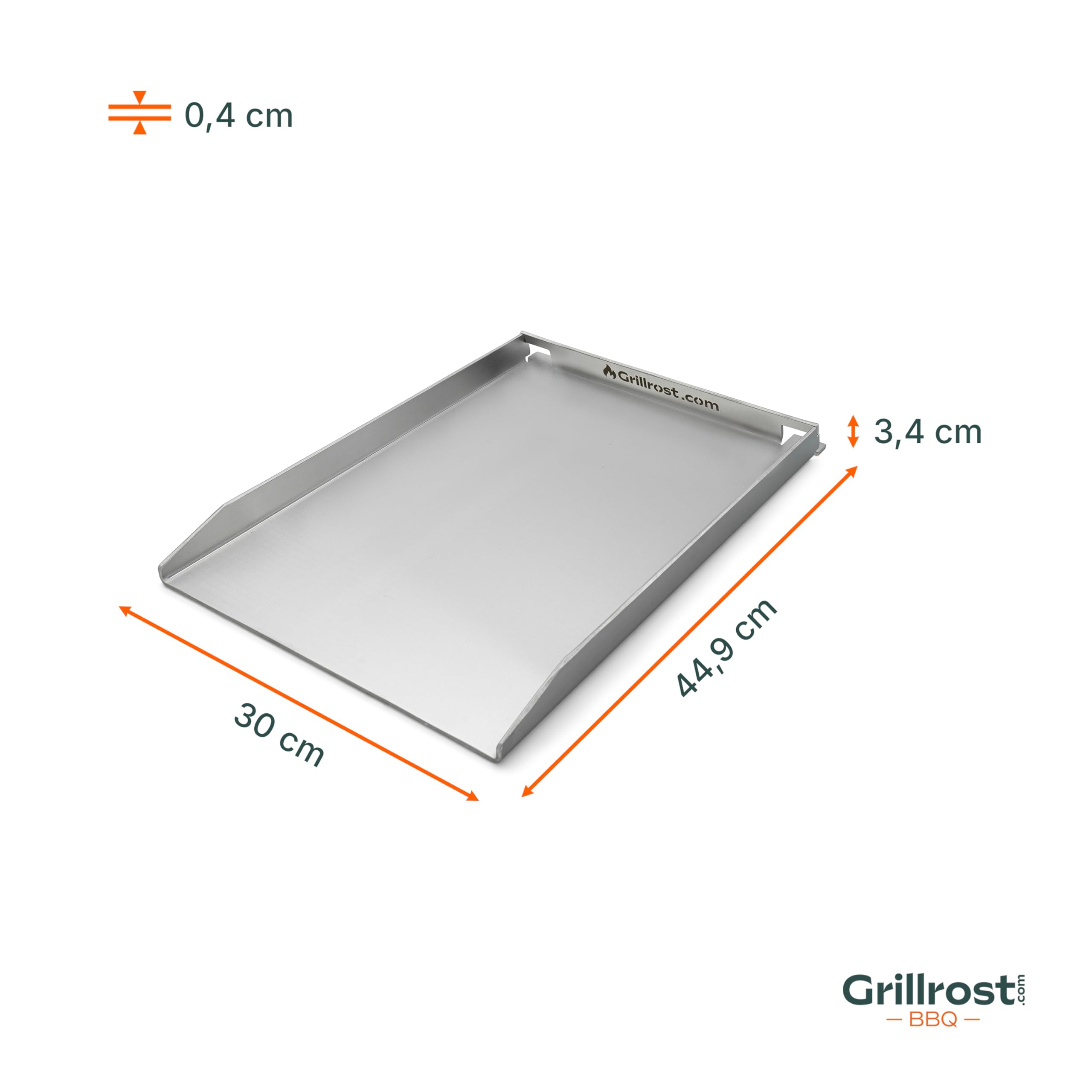 Grillrost.com Das Original Piastra Grill in Acciaio Inox | plancha 45x30cm - Adatta a Napoleon Rogue (con bruciatore Posteriore) | Massiccio 4mm