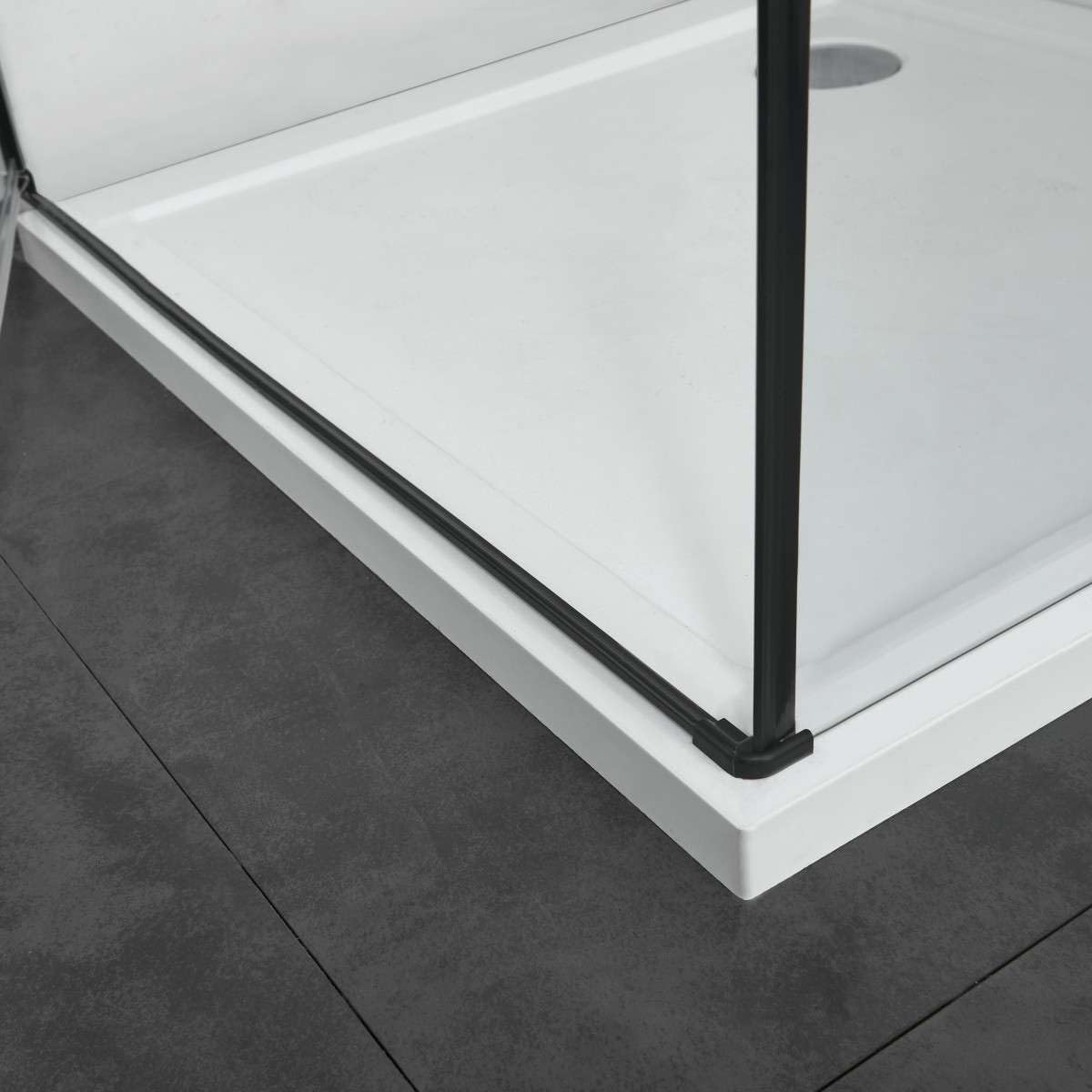 Sanotechnik Schwenktüre Elite Black 78,5-79,5 x 195cm - Dusche Glastür Schwarz, Pendeltür, Nischentür, Duschtrennwand, Verwendbar als Eckdusche: 2 Türen gleicher Größe bestellen, Nischentüre