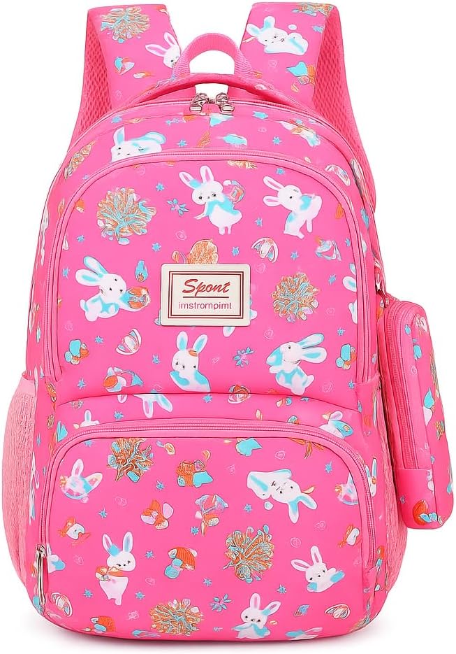 Mochila Escolar Infantil Feminina Grande Impermeável Estampada Com Estojo, Vários Compartimentos, Alças Ajustáveis, Zíper Duplo, Costas Acolchoadas, Para Notebook e Material…