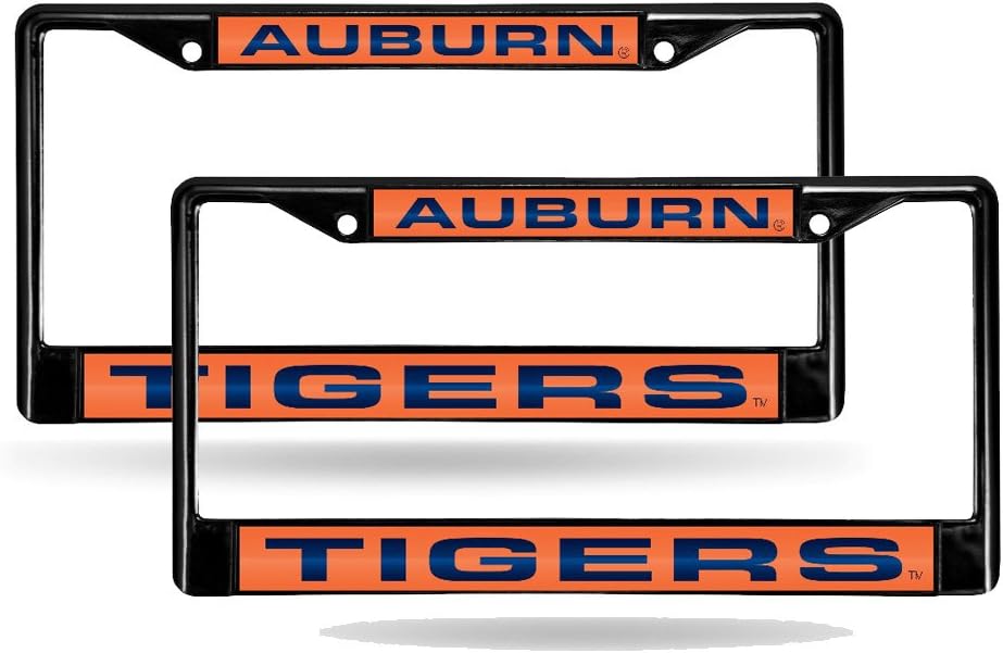 Auburn University Tigers Black Metal Laser Cut License Plate Frame - Set of 2 Frames