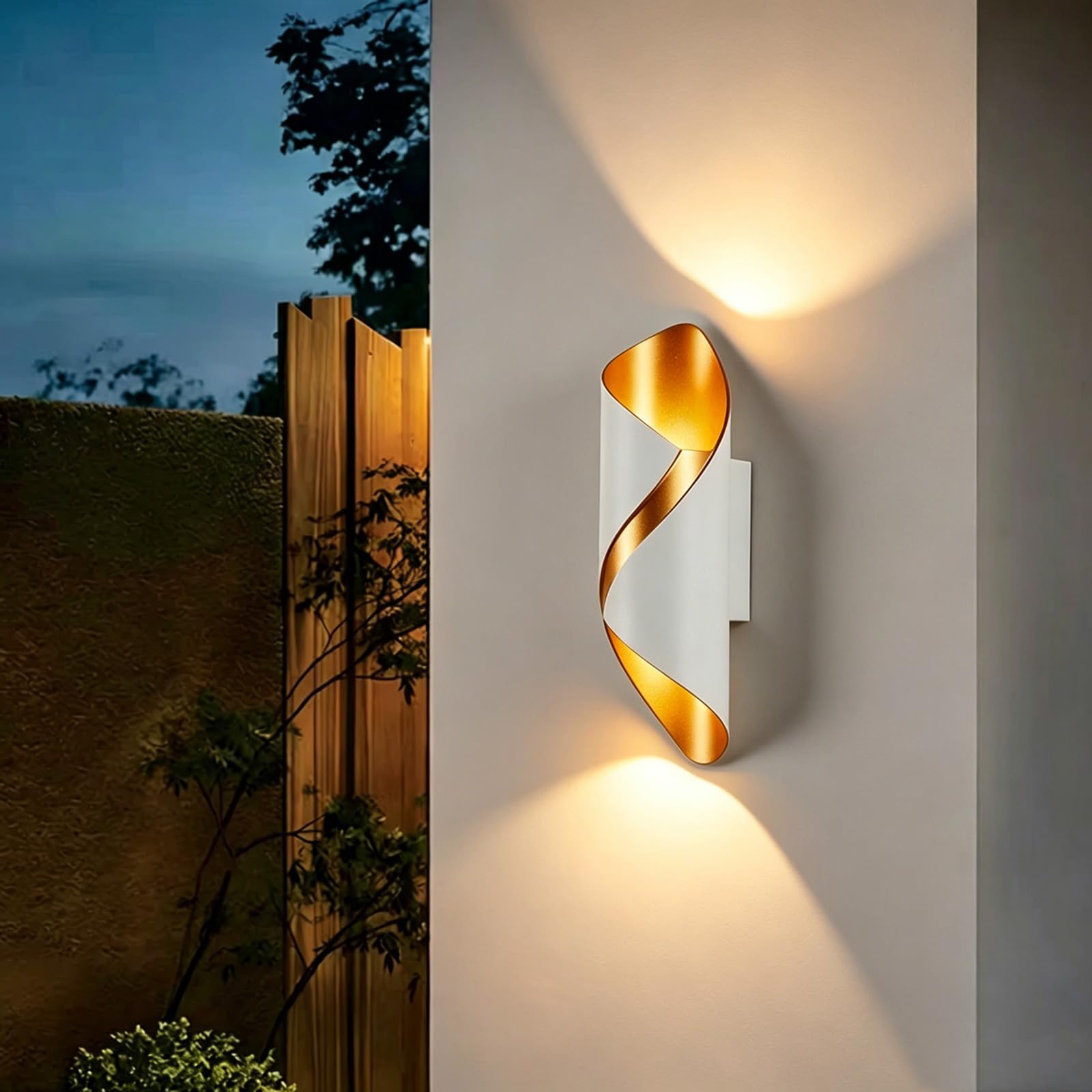 SDUYTDG Outdoor Wall Light Up Down Exterior Lighting Fixtures IP65 Waterproof Modern LED Square Wall Light Fixture for Porch Patio Front Door Garage 3000K