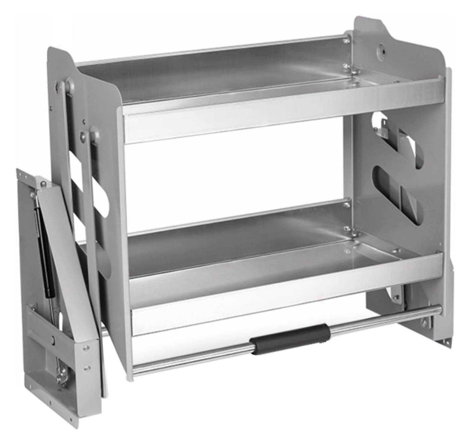 2-stufiges Herunterziehbares Schrank-Organizer-Küchenregal Aus Edelstahl 304 Mit Einer Tragfähigkeit Von 15 Kg. Großer Stauraum Ist For Küchen Geeignet(86x27x52cm)
