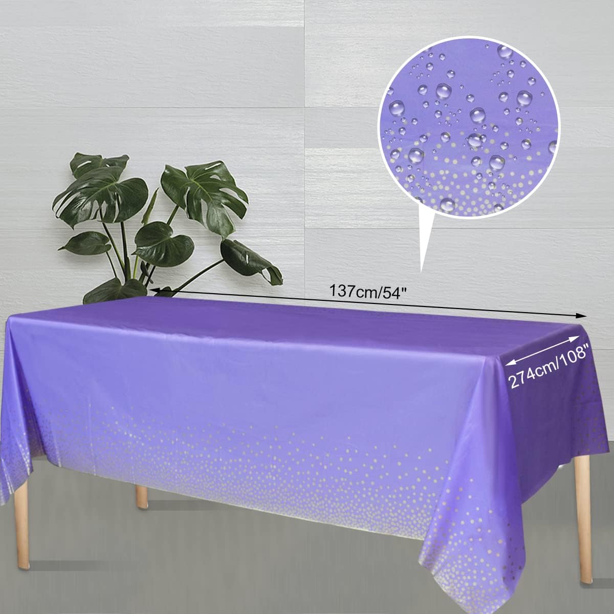 Purple and Gold Party Supplies Set , Including Plates, Cups, Napkins, Straws, Banner, Tablecloths, Foil Curtains, for Women Birthday Party Decorations Serves 25 Guests : Home & Kitchen