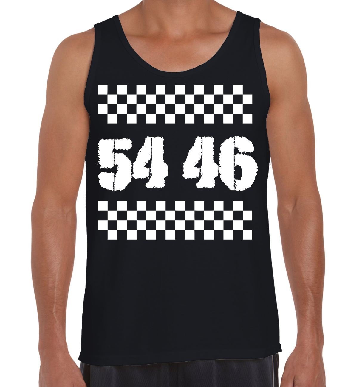 Tribal T-Shirts Men's Black 54 46 Was My Number Ska Vest Top (Large, )