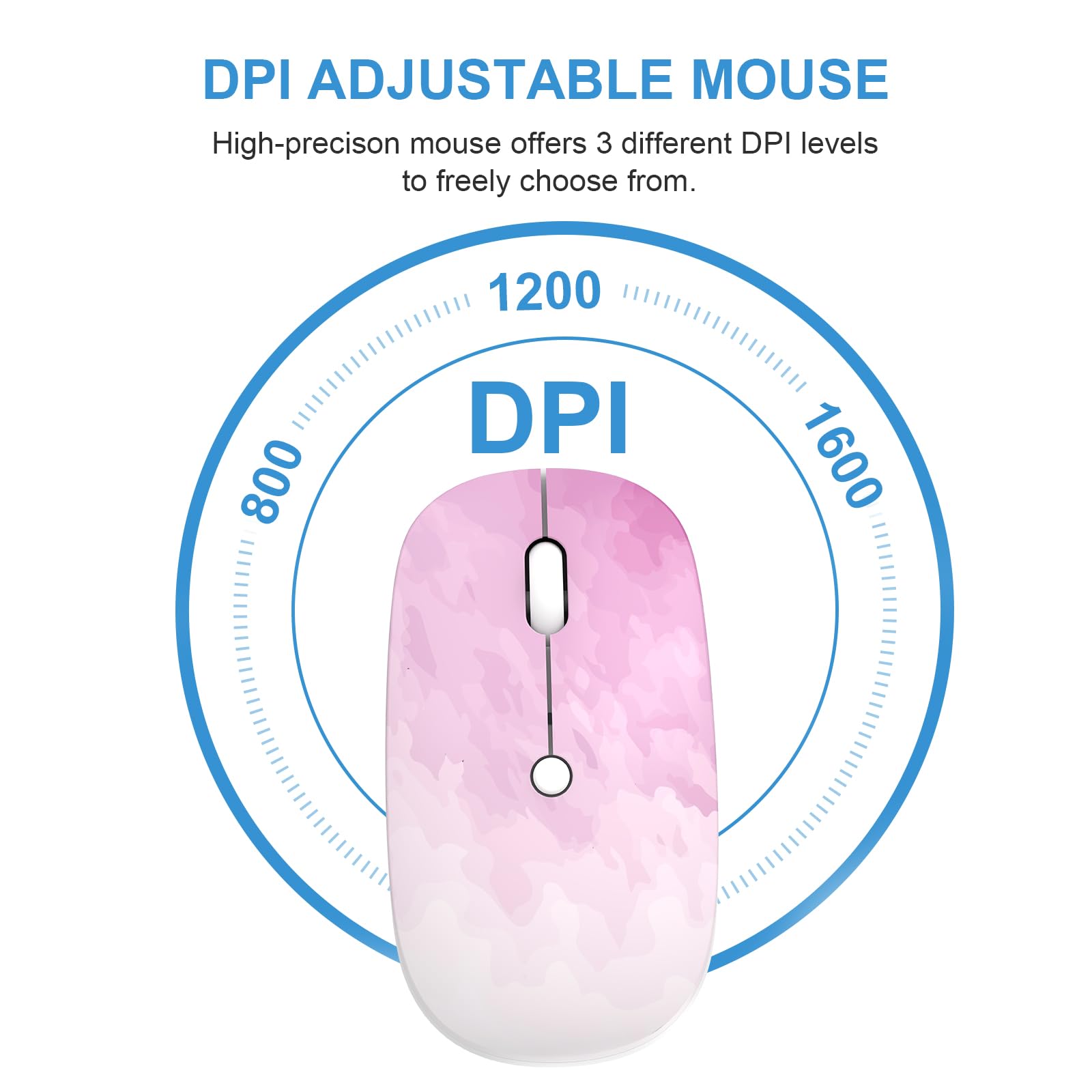 Mobifice 2.4GHz USB Wireless Keyboard and Mouse Ultra-Thin Cordless Compact-Sized Silent Retro Computer Keyboard Mouse Combo for PC Computer/Laptop/Windows/Mac/Tablets/Apple iPad (Graffiti Blue)