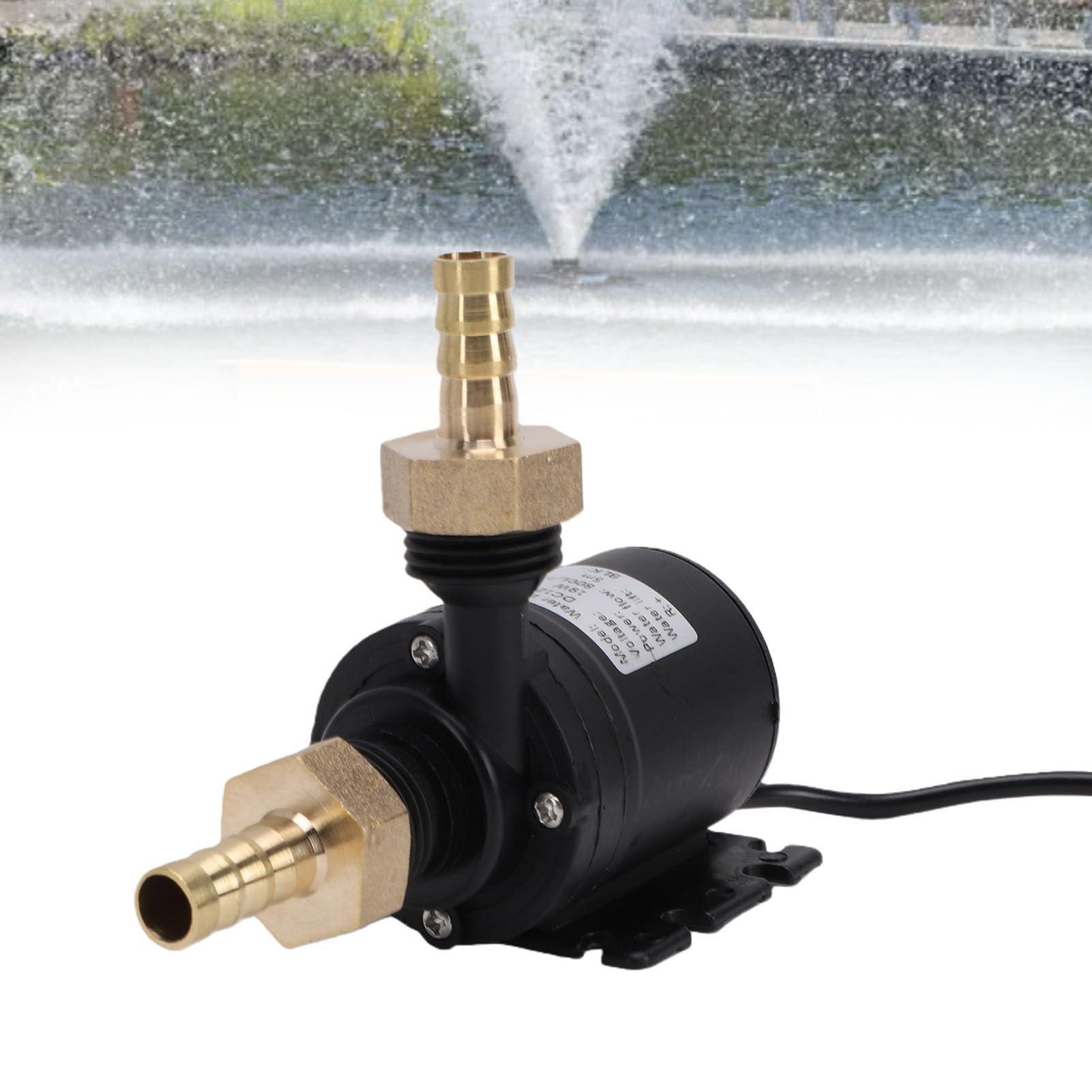 Zunate Pompe Submersible à Tête 800L/H 5M pour Système de Circulation Solaire de Fontaine, Pompe de Circulation D'eau à Moteur sans Balais Silencieux avec Connecteur en Laiton (Prise UE)