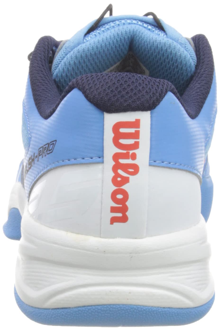 Wilson Junior/Enfant Chaussures de Tennis, Rush Pro JR QL Carpet, Bleu/Blanc/Orange, 34, pour Les Courts en Salle, pour Joueurs de Tout Niveau, WRS326260E015