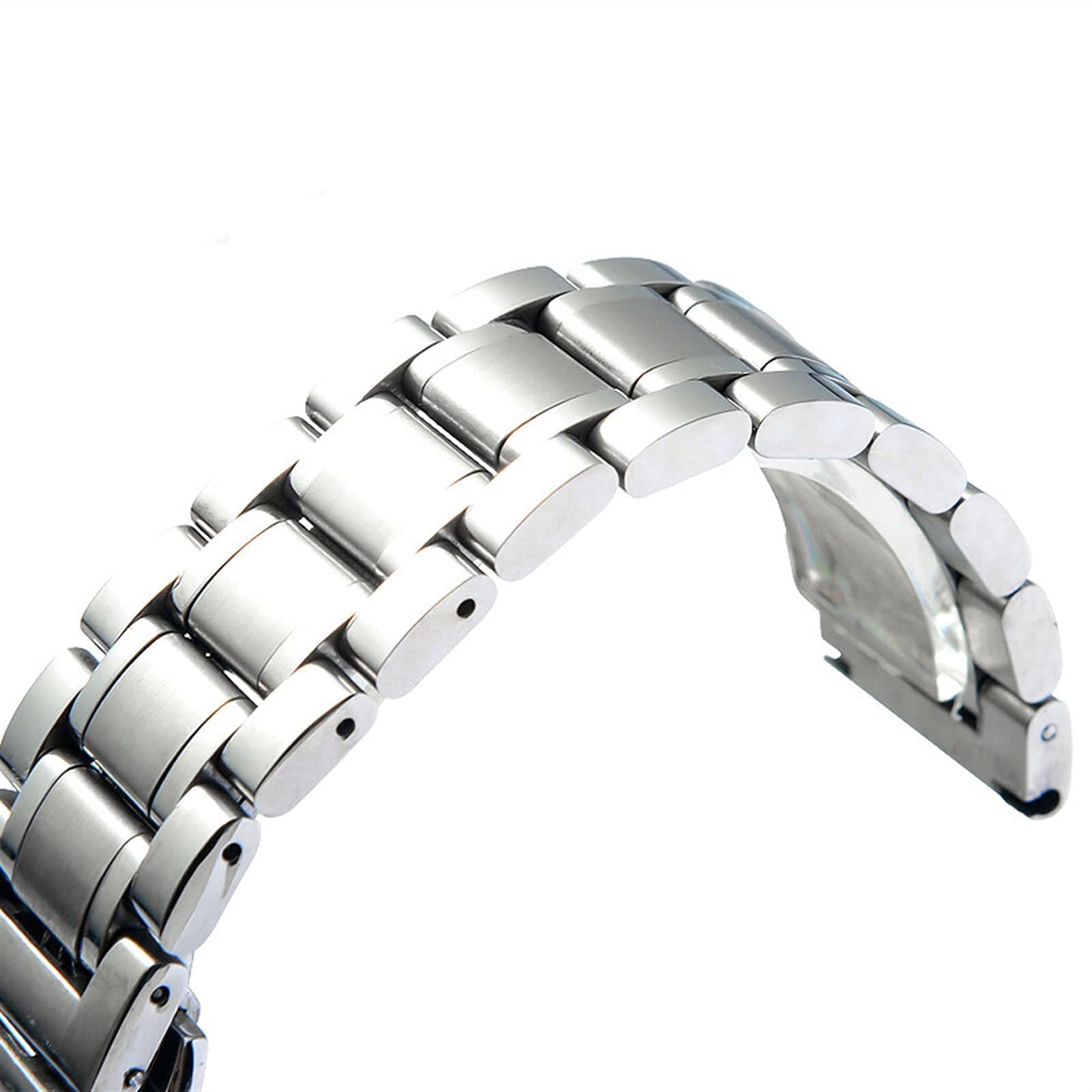Correa de Reloj de Metal de Acero Inoxidable sólido Compatible con Pulsera de Repuesto para Hombre de liberación rápida de 18 mm a 28 mm