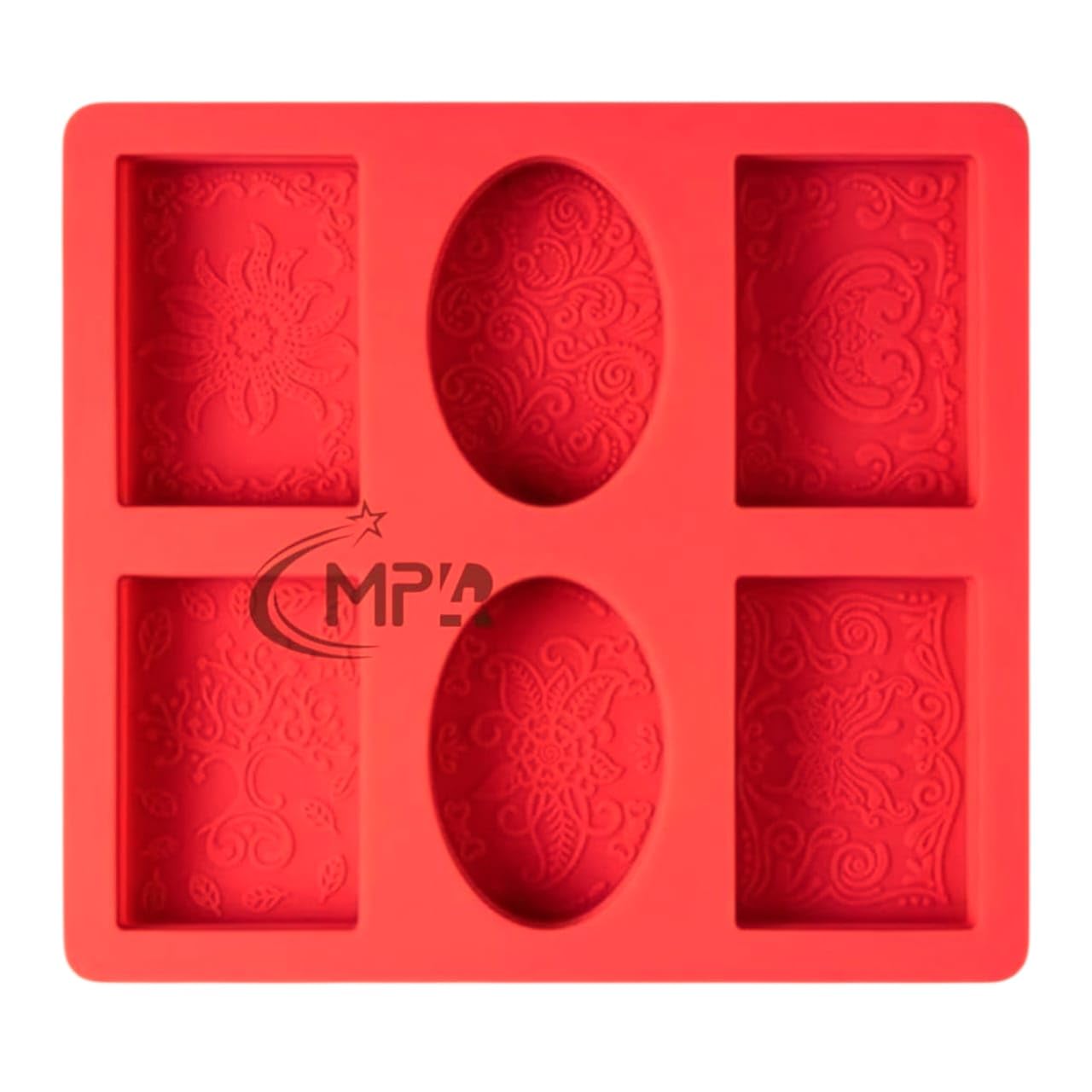 MPR4 Silicone Soap Mold | Multicolor 6 Cavity Rectangle,Oval Shape Soap Moulds for Soap Making | Soap Making Kit | Soap Base Mould for Soap Bar, Resin, Chocolate, Cheesecakes (Multicolor - PK1)-image-7