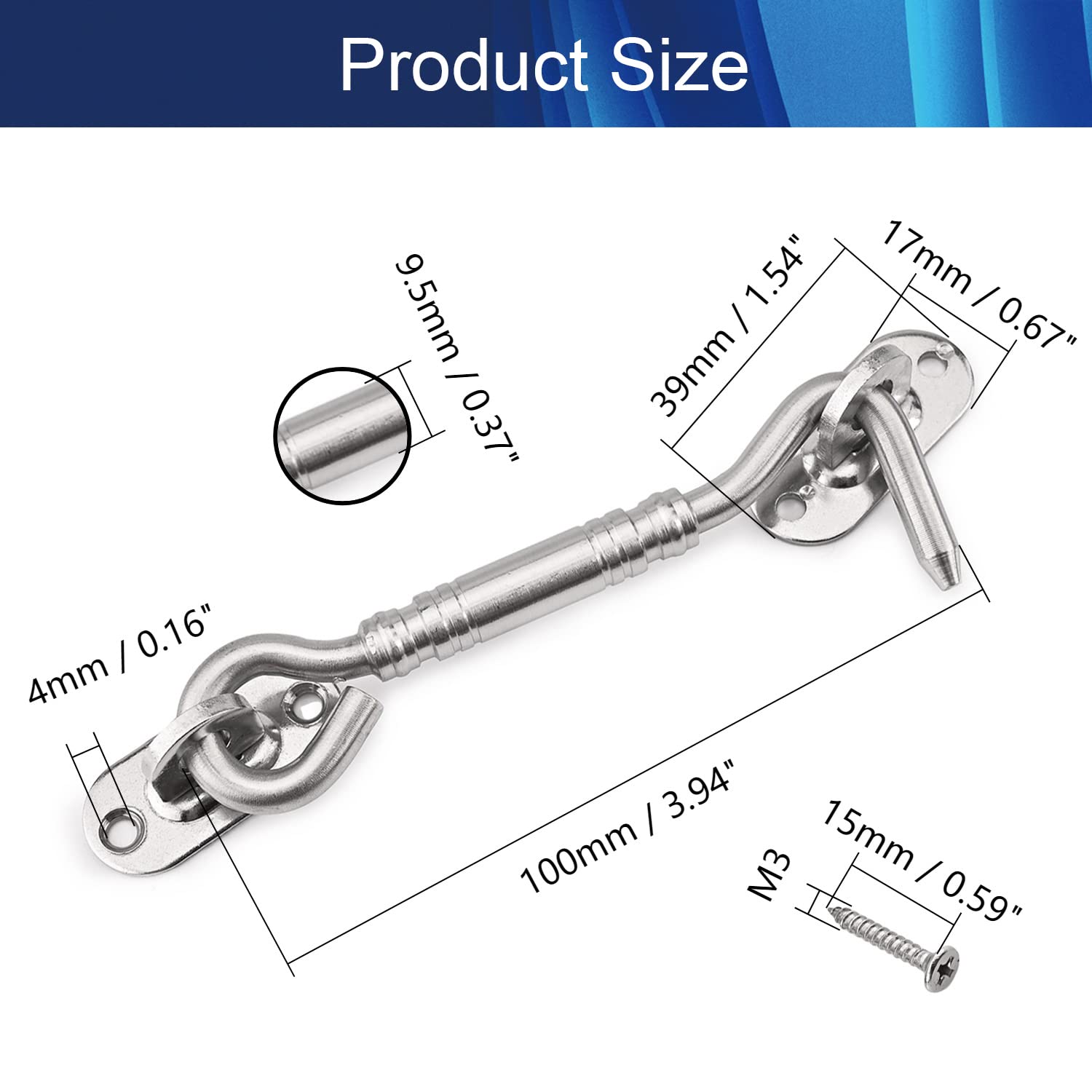Réparation Partie Porte Fenêtre 25,4cm Long Catch