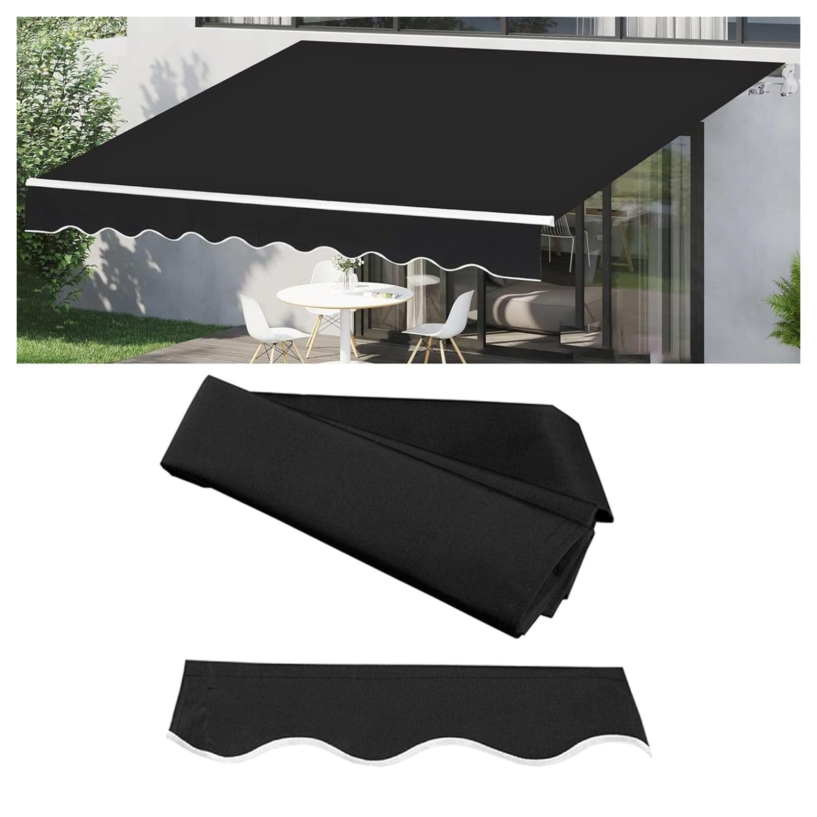 ZFUCMAYL Awning Replacement Fabric,Many Sizes Polyester Replacement Canvas,Replacement Canopy Top Cover Canvas for Door Courtyard Porch Storefront(Frameless)(13.1x11.5ft)