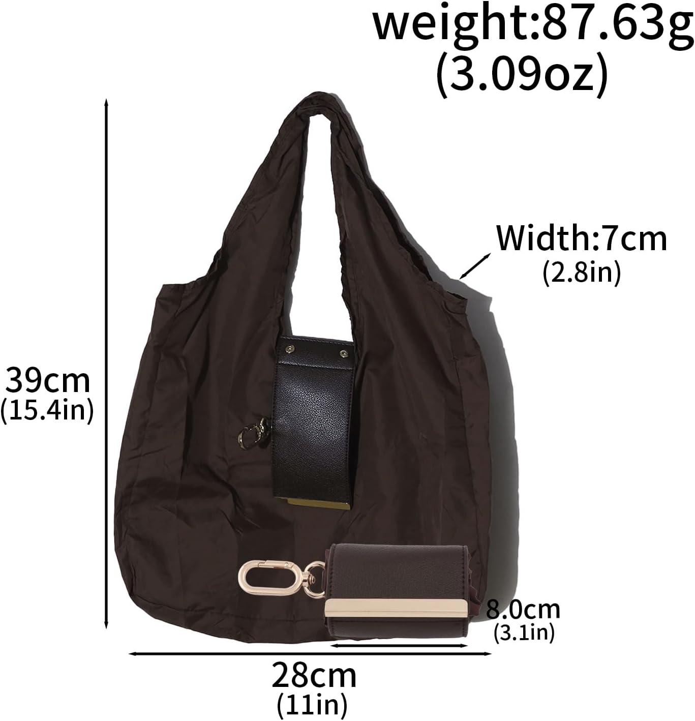 Foldable Keychain Tote Bag - Large Capacity Reusable Shopping Bag - Portable Tote for Travel Grocery Beach Daily Use