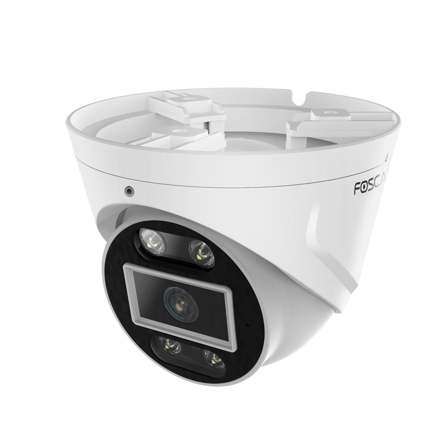Foscam - Cámara Domo IP Exterior PoE 5MP con focos Luminosos y Sirena T5EP, Color Blanco