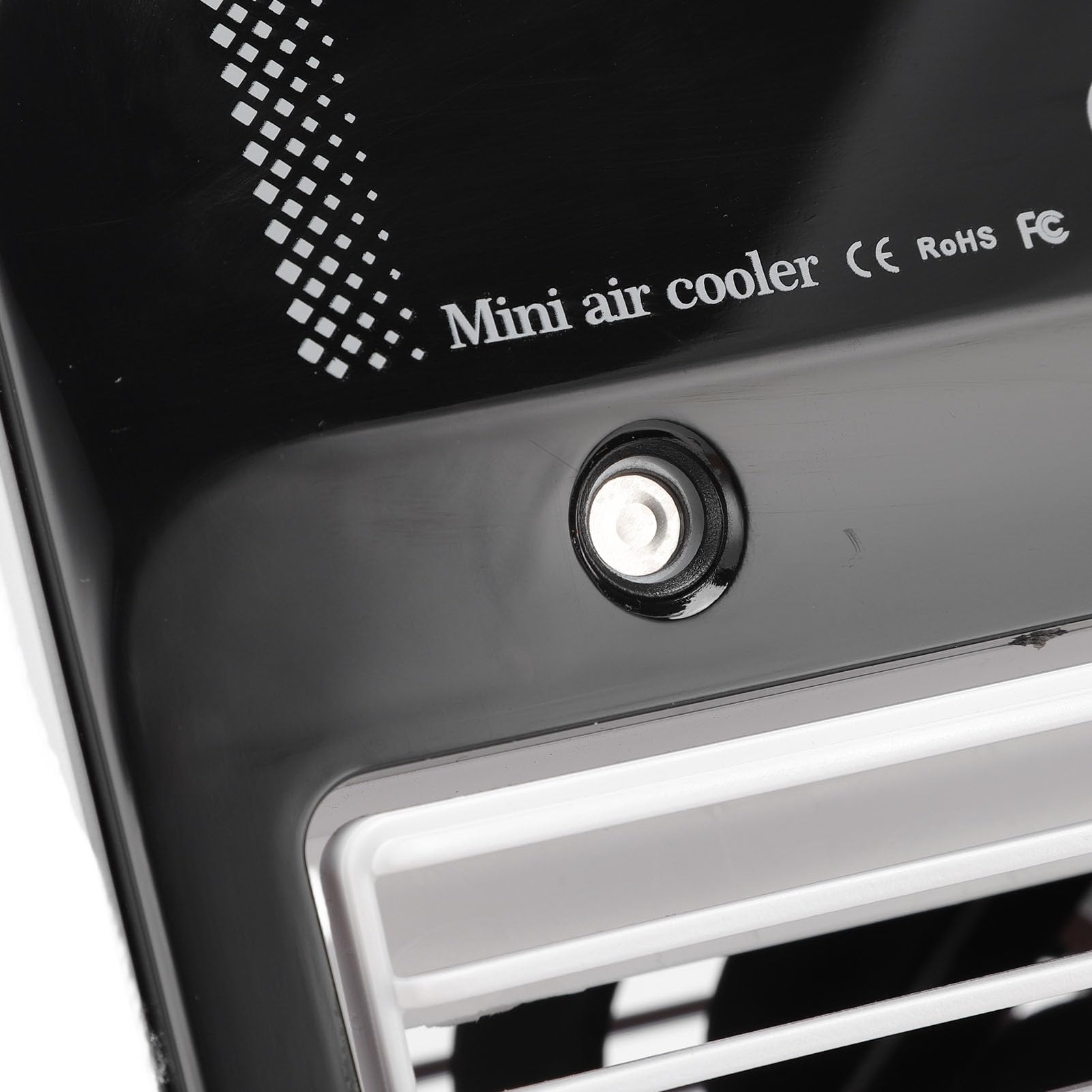 Mini Rafraîchisseur d’Air Bureau USB Rechargeable avec Brume | Batterie 3000mAh, brumisation, affichage digital, poignée, 2 modes d’air, moins de 55dB, format compact.