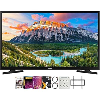Samsung UN32N5300AFXZA 32-inch 1080p Smart LED TV, Black Bundle with Premiere Movies Streaming + Flat Wall Mount Kit + 6-Outlet Surge Adapter + 2X 6FT 4K HDMI 2.0 Cable