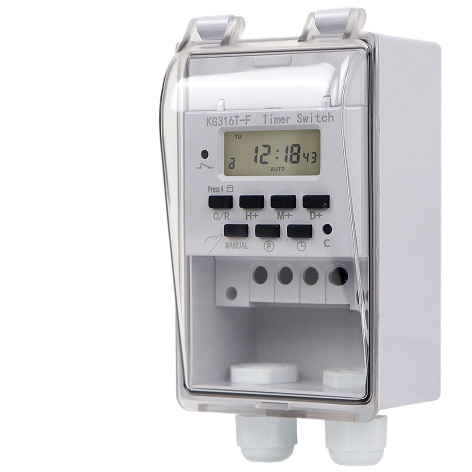 1PCS 220V 30A Digital Timer Switch Relay 168 Hours Weekly 7 Days Programmable Timer Controllor With Outdoor Waterproof Box KG316T