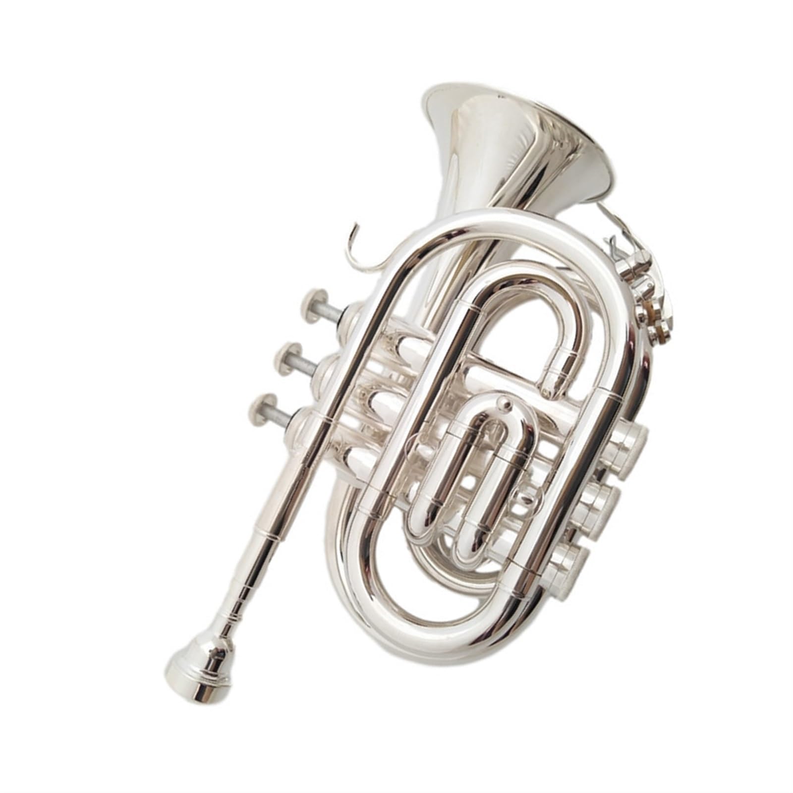 Trompeta Trompeta De Palma Chapada En Plata Instrumento De Trompeta De Bolsillo Llave Plana B Actuación De Banda Para Principiantes Y Adultos