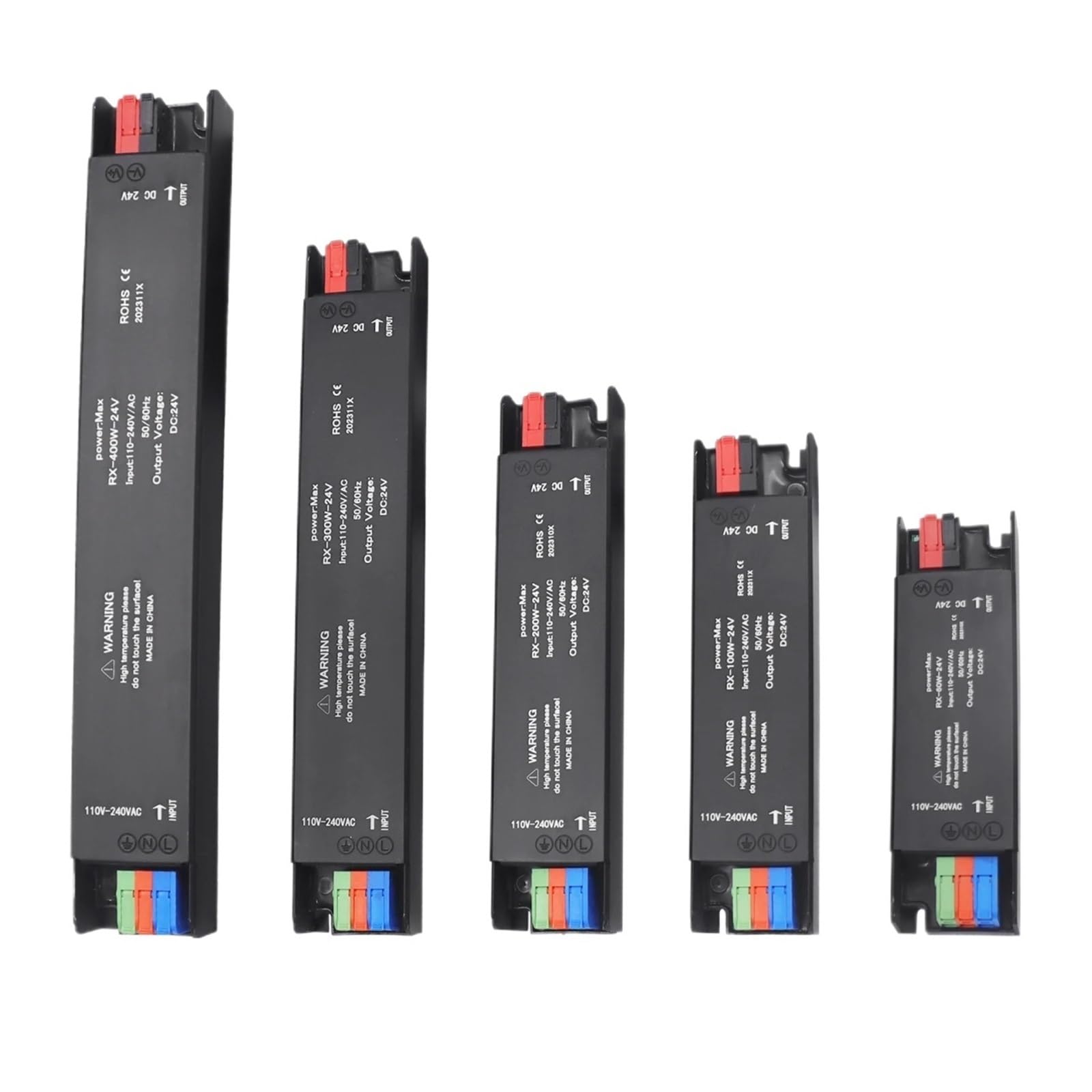 Transformateurs d'alimentation LED 60 W, 100 W, 200 W, 300 W, 400 W, AC 110-240 V, DC 12 V/24 V(DC 12V)