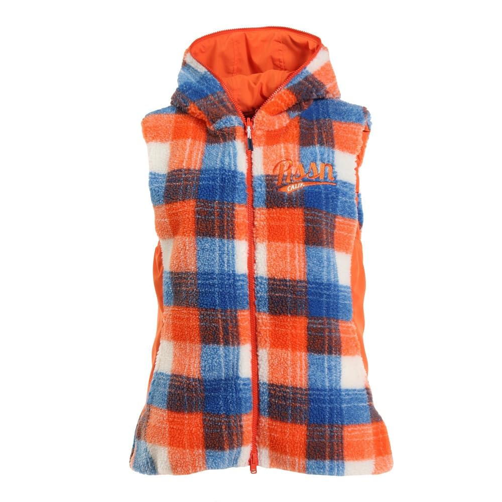 ROSASEN アウター 蓄熱 保温 撥水チェック柄ボアリバーシブルベスト