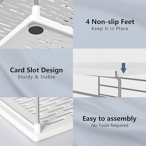 Miniatura 4 de WANCHIY Organizadores y almacenamiento de despensa, organizador de papel de aluminio y plástico, soporte de compartimento dividido para papel de