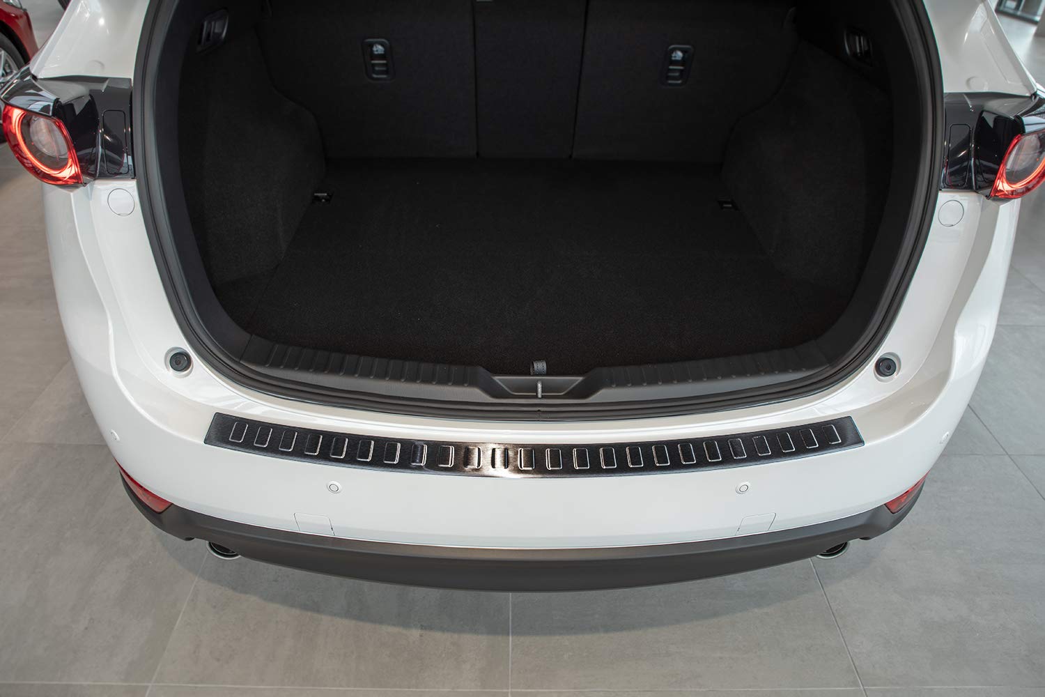 Tuning-art Protezione Paraurti Posteriore Per Mazda CX-5 2 (2017+) – Acciaio Inox Verniciato Nero, Con Nastro 3M