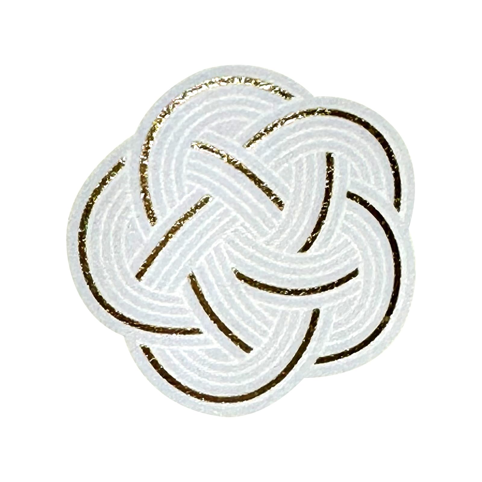 Mizuhiki Plum Knot Seals, 100 Count, White Gold
