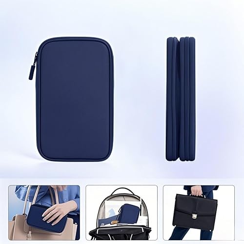 Miniatura 4 de Travel Essentials - Bolsa organizadora electrónica de cables, bolsa de almacenamiento portátil impermeable de doble capa para cables, cargadores,
