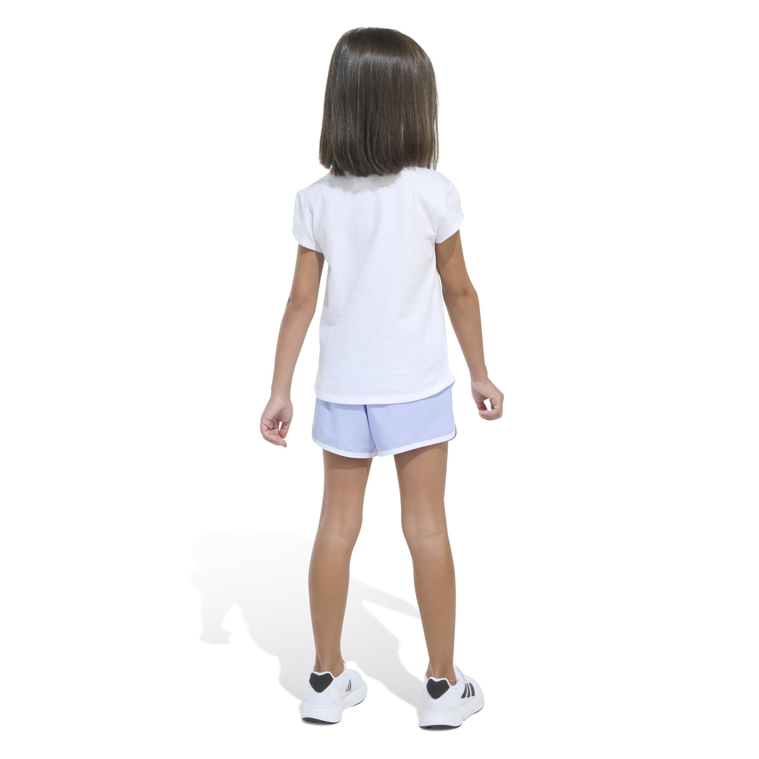 adidas cap Sleeve Tee Shirt And Woven Short Set da 2 Pezzi Composto da Maglietta e Pantaloncini (Pacco da 2) Bambine e Ragazze