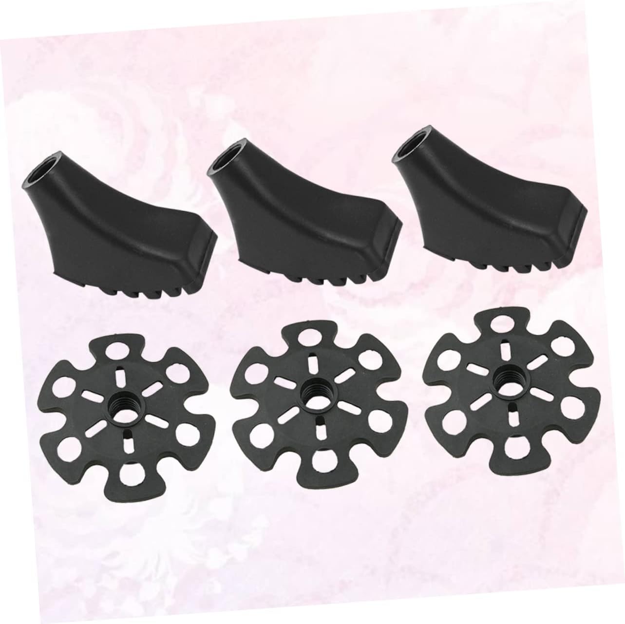 Snow Poles Accessories 6-Piece Set for Trekking Poles Replacement Parts Snow Baskets Antiskid Tips
