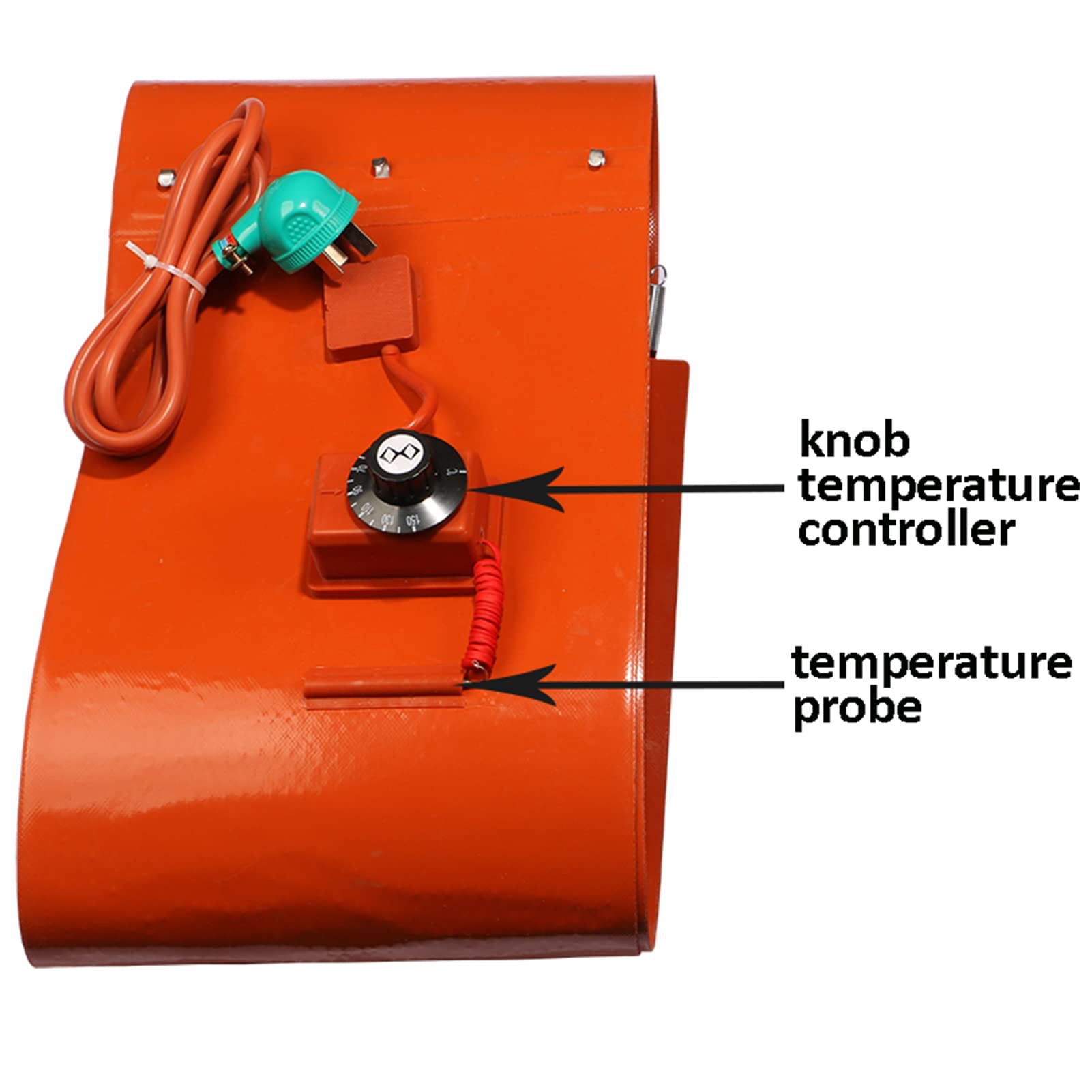 Metallfass-Heizgerät, Silikonband-Fassheizer mit einstellbarem Thermostat 30–130 °C for Ölfass-Eimer