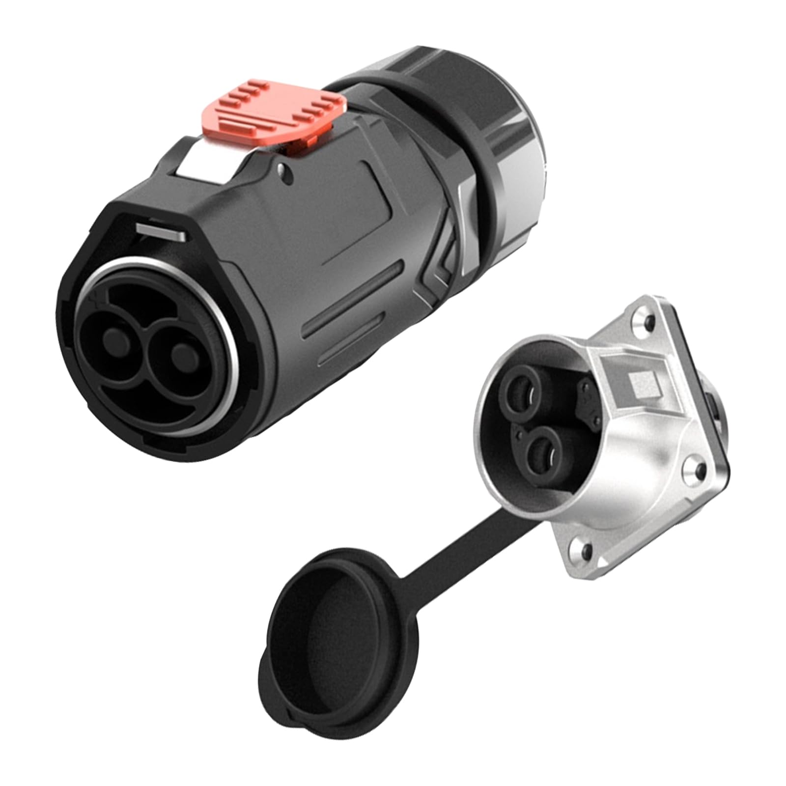 Steckerbuchsen für Boots-Trollingmotoren, 2-Poliger 120A Steckerbuchsensatz Wasserdichter IP67 Metallischer Energiespeicheranschluss Kompatibel mit Kabeln mit Durchmessern von 8,5–11,5 mm