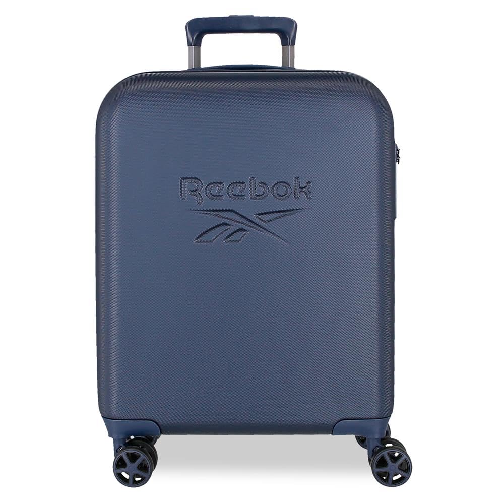 Reebok Franklin, walizka kabinowa, zestaw walizek, wykonany z ABS, wytrzymały i lekki materiał, zamek TSA, cztery podwójne koła wielokierunkowe obrotowe firmy Joumma Bags, Niebieski, 40 cm x 55 cm x