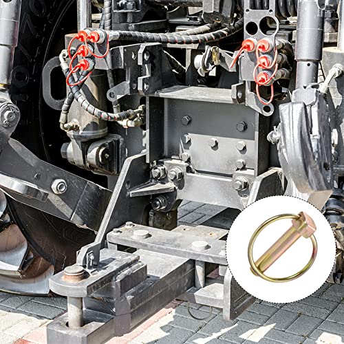 Metallixity Linch Pin With Ring (10Mmx45Mm) 3Pcs, Carbon Steel Linch Pins Lock Clips Fastener Pin - For House Construction, Tractors, Trailers, Trucks, Mowers, Trolley #TOP2