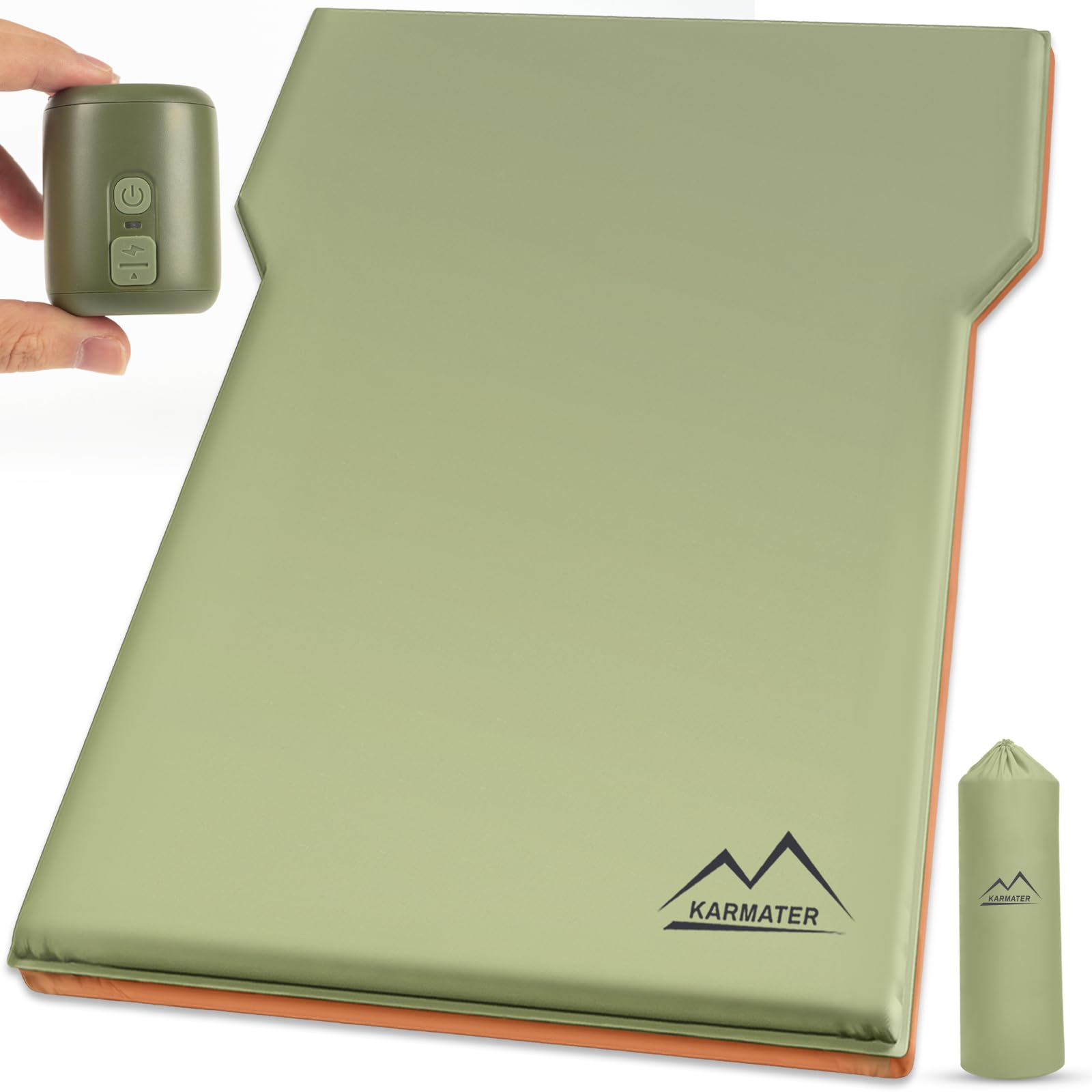 SUV Luftmatratze Autobett Camping, Aufblasbare Auto Camping Pad mit Luftpumpe, Ultrathick Memory Foam Camping Matratze, 9.0 R-Wert Isolierte Isomatte 2 Personen, Campingmatte für Wandern und