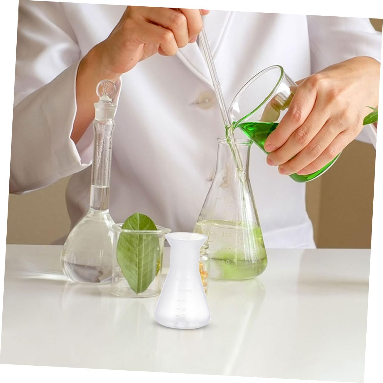 SOLUSTRE 32piezas Erlenmeyer De Plástico Para Frascos Científicos De Diseño Juego De Frascos Para Experimentos Químicos